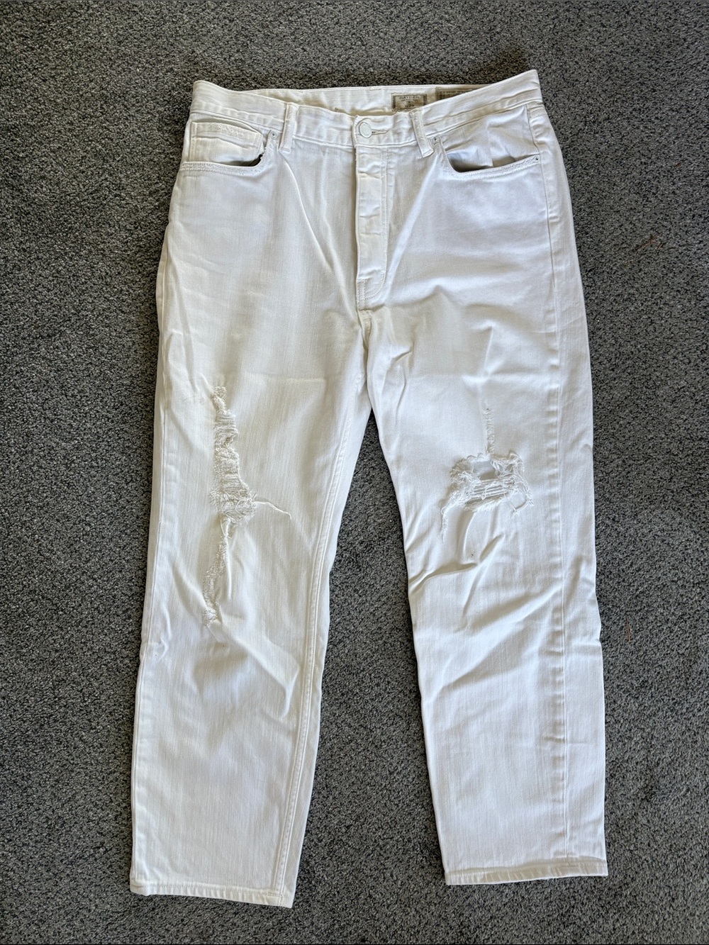 AllSaints Hayden fit White Distressed Straight-Leg Women's Jeans